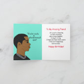 アフリカンアメリカンフィアンセハッピーバースデー カード (内部)