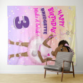 アフリカンアメリカンフェアリープリンセスバレリーナバックドロップ タペストリー (インサイチュ(横))