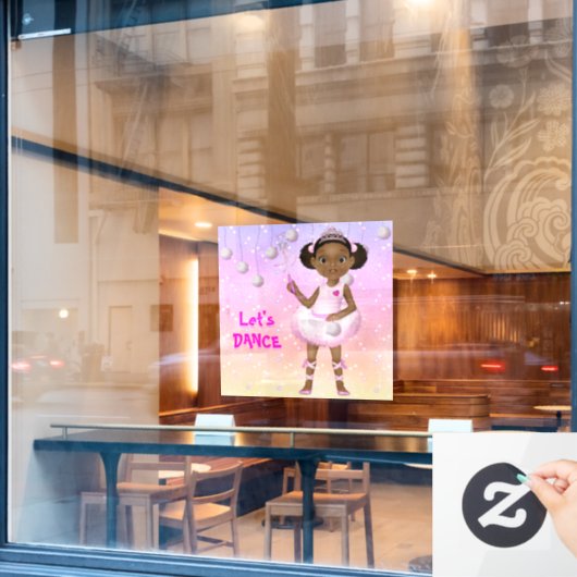 アフリカンアメリカンフェアリープリンセスバレリーナ ウィンドウサイン (カフェ窓)