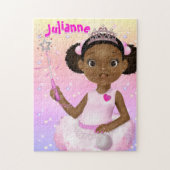 アフリカンアメリカンフェアリープリンセスバレリーナ ジグソーパズル (縦)