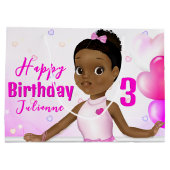 アフリカンアメリカンフェアリープリンセスバレリーナ ラージペーパーバッグ (裏面)