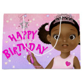 アフリカンアメリカンフェアリープリンセスバレリーナ ラージペーパーバッグ (正面)