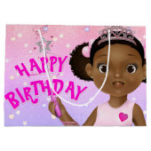 アフリカンアメリカンフェアリープリンセスバレリーナ ラージペーパーバッグ (裏面)