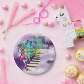 アフリカンアメリカンフェアリー&レインボー誕生日 ペーパープレート (パーティー)