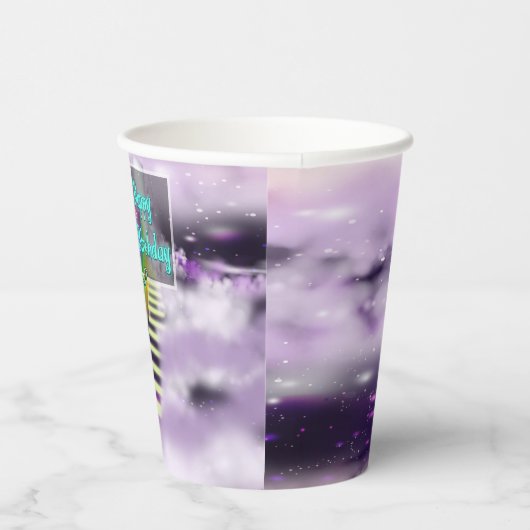 アフリカンアメリカンフェアリー&レインボー誕生日 紙コップ (右)