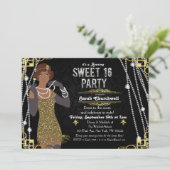 アフリカンアメリカンフラッパー甘い16招待状 招待状 (スタンド正面)