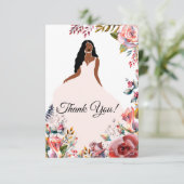 アフリカンアメリカンブライドブライダルシャワーサンキューユー サンキューカード (スタンド正面)
