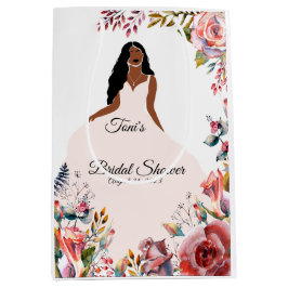 アフリカンアメリカンブライドブライダルシャワー抱き枕 ミディアムペーパーバッグ