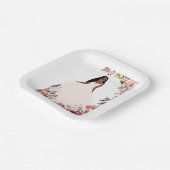 アフリカンアメリカンブライドブライダルシャワー紙プレート ペーパープレート (傾斜あり)