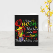 アフリカンアメリカンブラッククイーンハッピーバースデージュネテ カード (黄色い花)