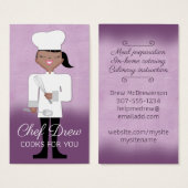 アフリカンアメリカンブラック女性の女の子シェフケータリング (正面&裏面)