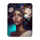 アフリカンアメリカンブラック女神クイーンファンタジーアートM マグネット (縦)