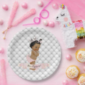 アフリカンアメリカンプリンセスダイヤモンド赤面ピンク ペーパープレート (パーティー)