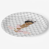 アフリカンアメリカンプリンセスダイヤモンド赤面ピンク ペーパープレート (アングル)