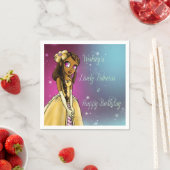 アフリカンアメリカンプリンセスラブル誕生日 スタンダードカクテルナプキン (インサイチュ)