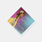 アフリカンアメリカンプリンセスラブル誕生日 スタンダードカクテルナプキン (角)