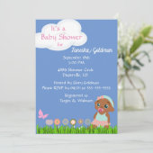 アフリカンアメリカンベビーガールシャワー招待状 招待状 (スタンド正面)