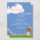 アフリカンアメリカンベビーガールシャワー招待状 招待状 (正面/裏面)