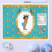 アフリカンアメリカンベビーガールティール（緑がかった色）金ゴールドチップバッグ チラシ (シングル)