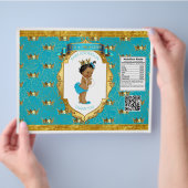 アフリカンアメリカンベビーガールティール（緑がかった色）金ゴールドチップバッグ チラシ (手)