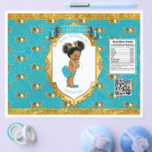 アフリカンアメリカンベビーガールティール（緑がかった色）金ゴールドチップバッグ チラシ (シングル)