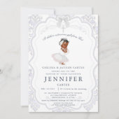 アフリカンアメリカンベビーガールバプテスマ《キリスト教》洗礼式や命名式 招待状 (正面)