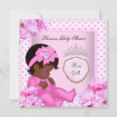 アフリカンアメリカンベビーシャワーガールスウィートベビー 招待状 (正面)