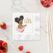 アフリカンアメリカンベビーシャワー紙ナプキンス 縁ありカクテルナプキン (インサイチュ)