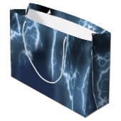 アフリカンアメリカンボーイスーパーヒーロー誕生日 ラージペーパーバッグ (裏面アングル)