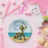 アフリカンアメリカンボーイパイレーツ誕生日 ペーパープレート (パーティー)