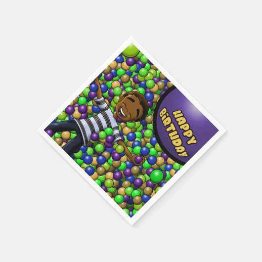 アフリカンアメリカンボーイ誕生日 スタンダードカクテルナプキン (角)