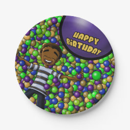 アフリカンアメリカンボーイ誕生日 ペーパープレート