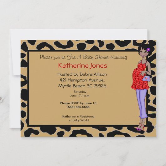 アフリカンアメリカンママベビーシャワー招待状 招待状 (正面)