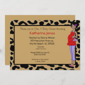 アフリカンアメリカンママベビーシャワー招待状 招待状 (正面/裏面)