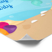 アフリカンアメリカンマーメイドガール子供の誕生日パーティー ポスター (角)