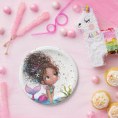 アフリカンアメリカンマーメイドパーティー紙プレート ペーパープレート (パーティー)