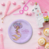 アフリカンアメリカンマーメイドベビーシャワー紙プレート ペーパープレート (パーティー)