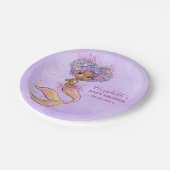 アフリカンアメリカンマーメイドベビーシャワー紙プレート ペーパープレート (アングル)