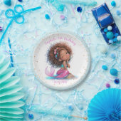 アフリカンアメリカンマーメイドベビーシャワー紙プレート ペーパープレート (パーティー)