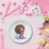 アフリカンアメリカンマーメイドベビーシャワー紙プレート ペーパープレート (パーティー)