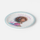 アフリカンアメリカンマーメイドベビーシャワー紙プレート ペーパープレート (アングル)