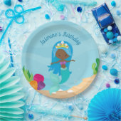 アフリカンアメリカンマーメイド子供の誕生日パーティー ペーパープレート (パーティー)