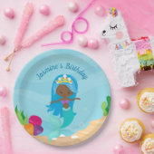 アフリカンアメリカンマーメイド子供の誕生日パーティー ペーパープレート (パーティー)