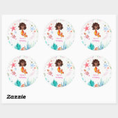 アフリカンアメリカンマーメイド誕生日ありがとう ラウンドシール (シート)