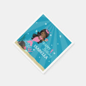 アフリカンアメリカンマーメイド誕生日 スタンダードカクテルナプキン (角)