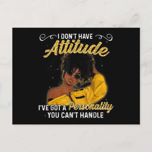 アフリカンアメリカンメラニンクイーンブラックガール魔法Af ポストカード (正面)