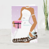 アフリカンアメリカンモダンホリデークリスマスカード 招待状 (正面)