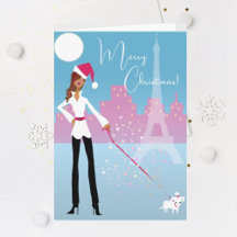 アフリカンアメリカンモダンホリデークリスマスカード