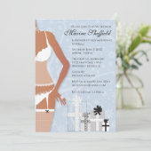 アフリカンアメリカンランジェリーブライダルシャワープラチナ 招待状 (スタンド正面)