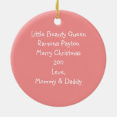 アフリカンアメリカンリトル美しいクイーンオーナメント セラミックオーナメント (裏面)